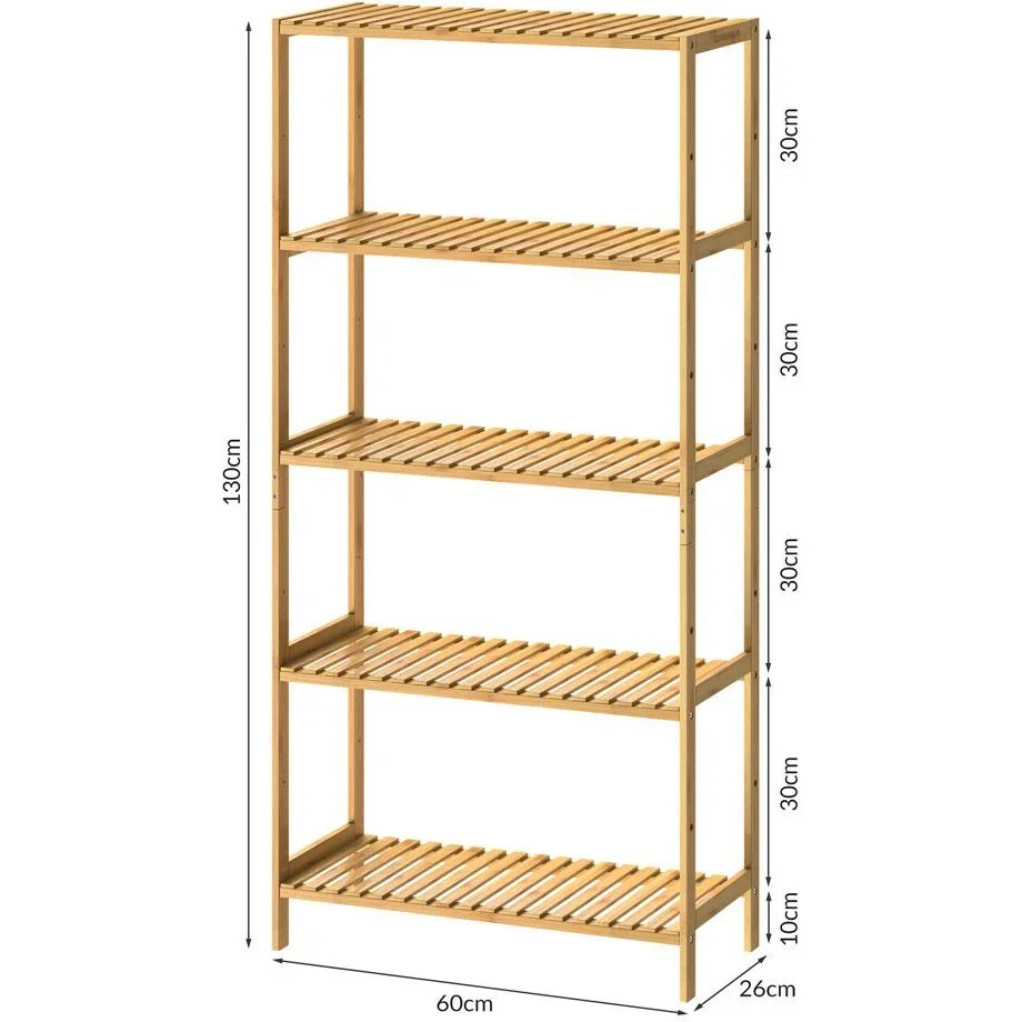 Badregal 5 Böden höhenverstellbar 130x60x26cm - 0