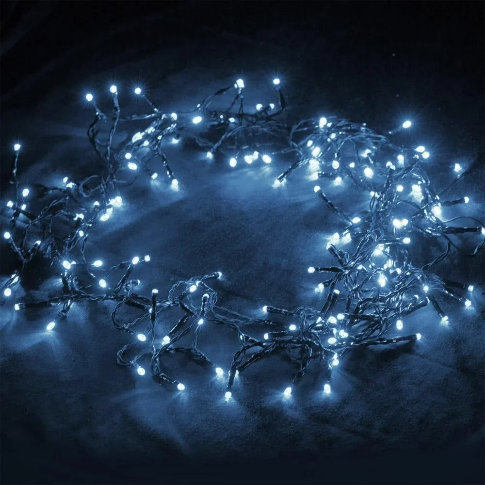 Weihnachtslichterkette Kaltweiß 7m Timer - 0