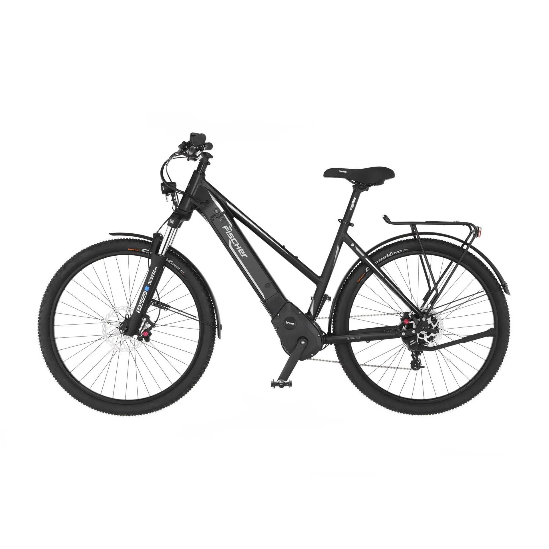 Damen E-Bike ATB, 27,5 Zoll, Rahmengröße 49cm, 10-Gang Kettenschaltung, schwarz matt, TERRA 5.0i - 6