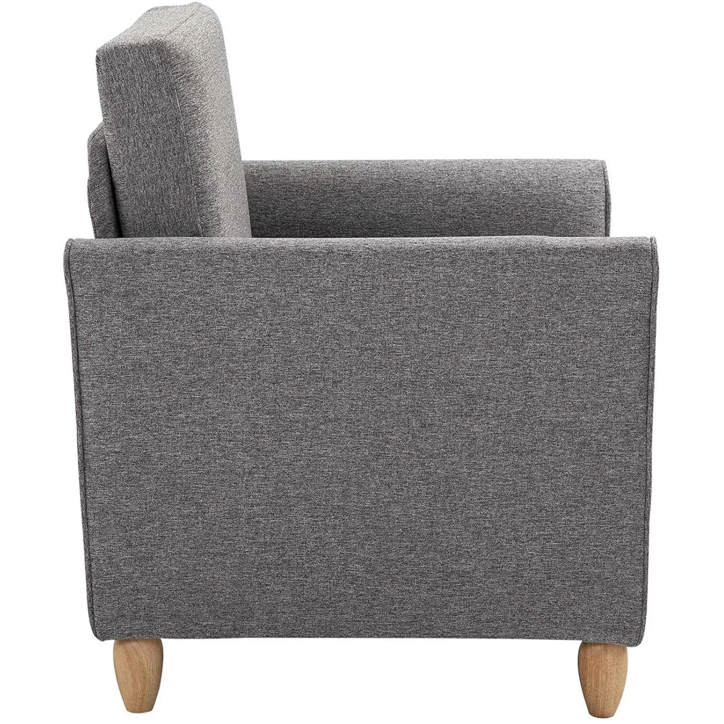 Einzelsofa Polsterstuhl abnehmbar mit Kissen 200 kg-Belastbarkeit Leinenbezüge Schaumstoff Hellgrau 82 x 65 x 78 cm - 1