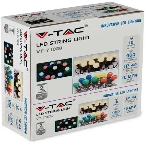 VT-71020 Lichterkette - Wasserdicht - 20 LED-Lampen - 6000K - 10M - 1