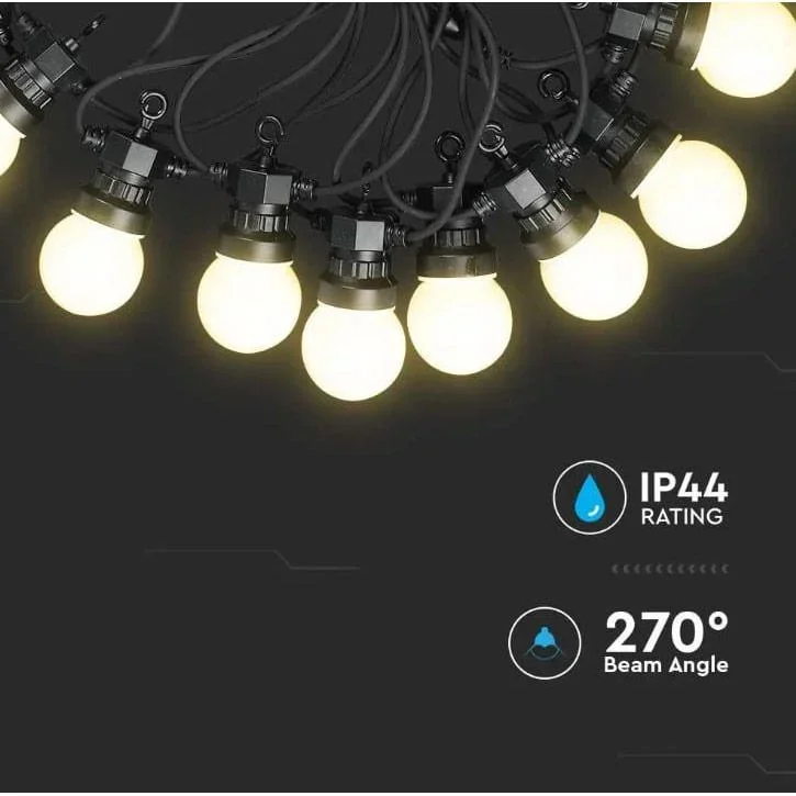 VT-71020 Lichterkette - Wasserdicht - 20 LED-Lampen - 6000K - 10M - 4