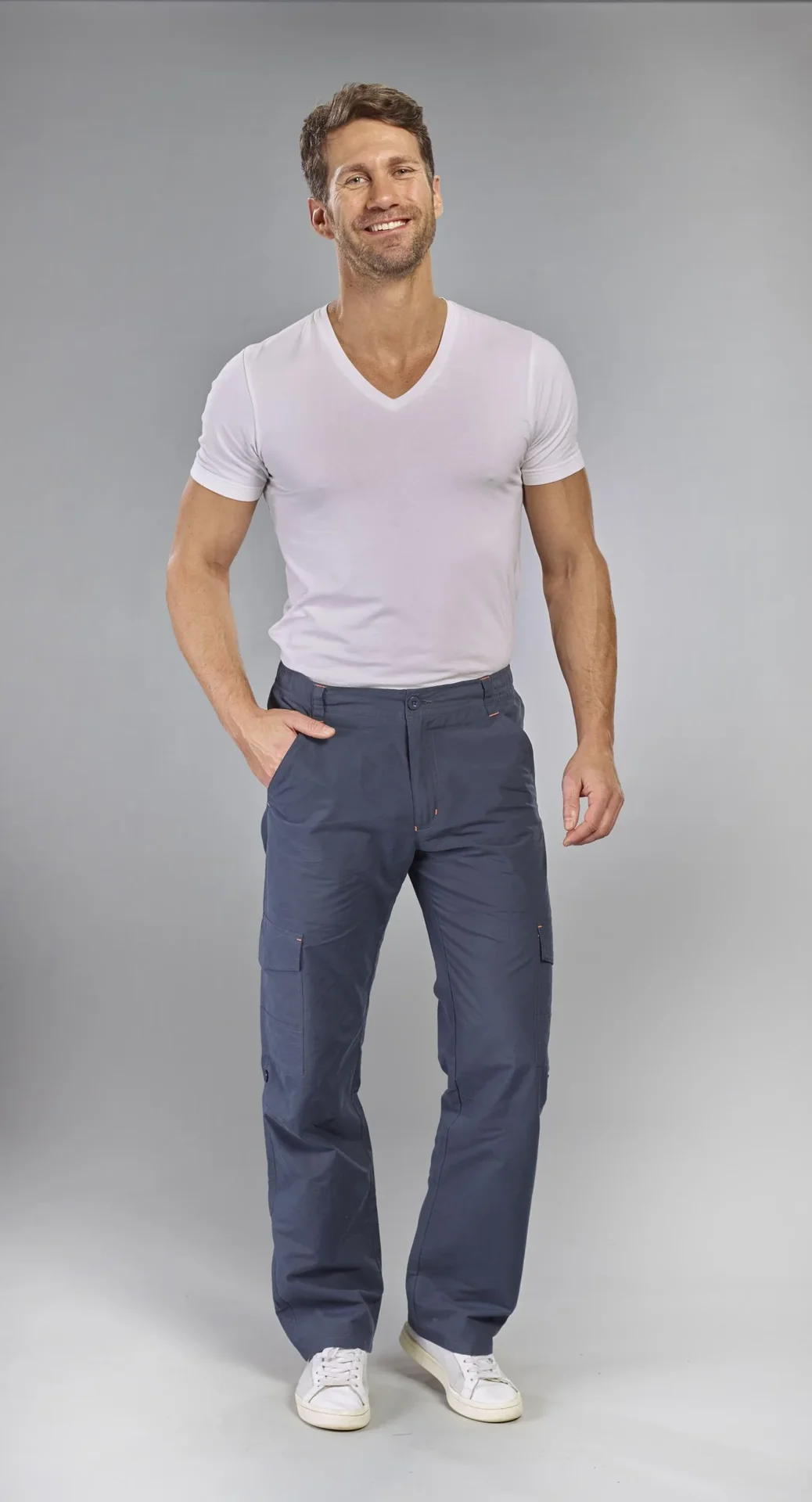 Trekkinghose mit Gummizug, Farbe blau/grau, Gr.28 - 1