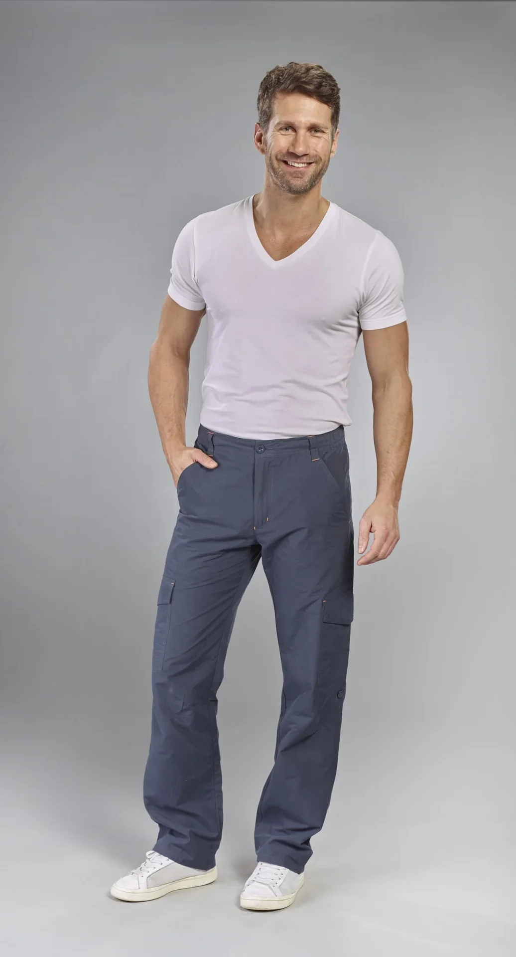 Trekkinghose mit Gummizug, Farbe blau/grau, Gr.28 - 2