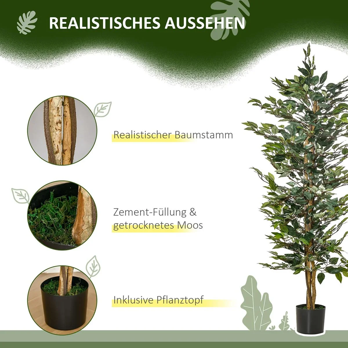 Lorbeerkirsche, Prunus lauroc. "Caucasica", für 5 m Hecke, 60-80 cm hoch, 7 Liter Topf, 10 Stück im Set - 4