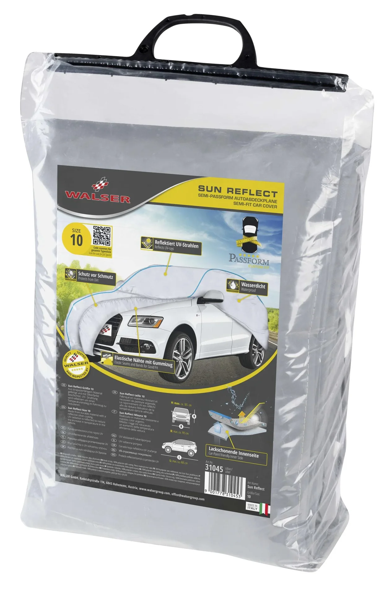 Autoabdeckplane Sun Reflect - Größe 10 - 485x195x185cm - 112g/m² - PES beschichtet - 6