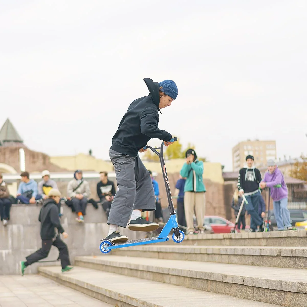 Stunt Scooter ABEC-7 Kugellagern Aluminium PU Blau 68 x 46 x 84 cm - 1