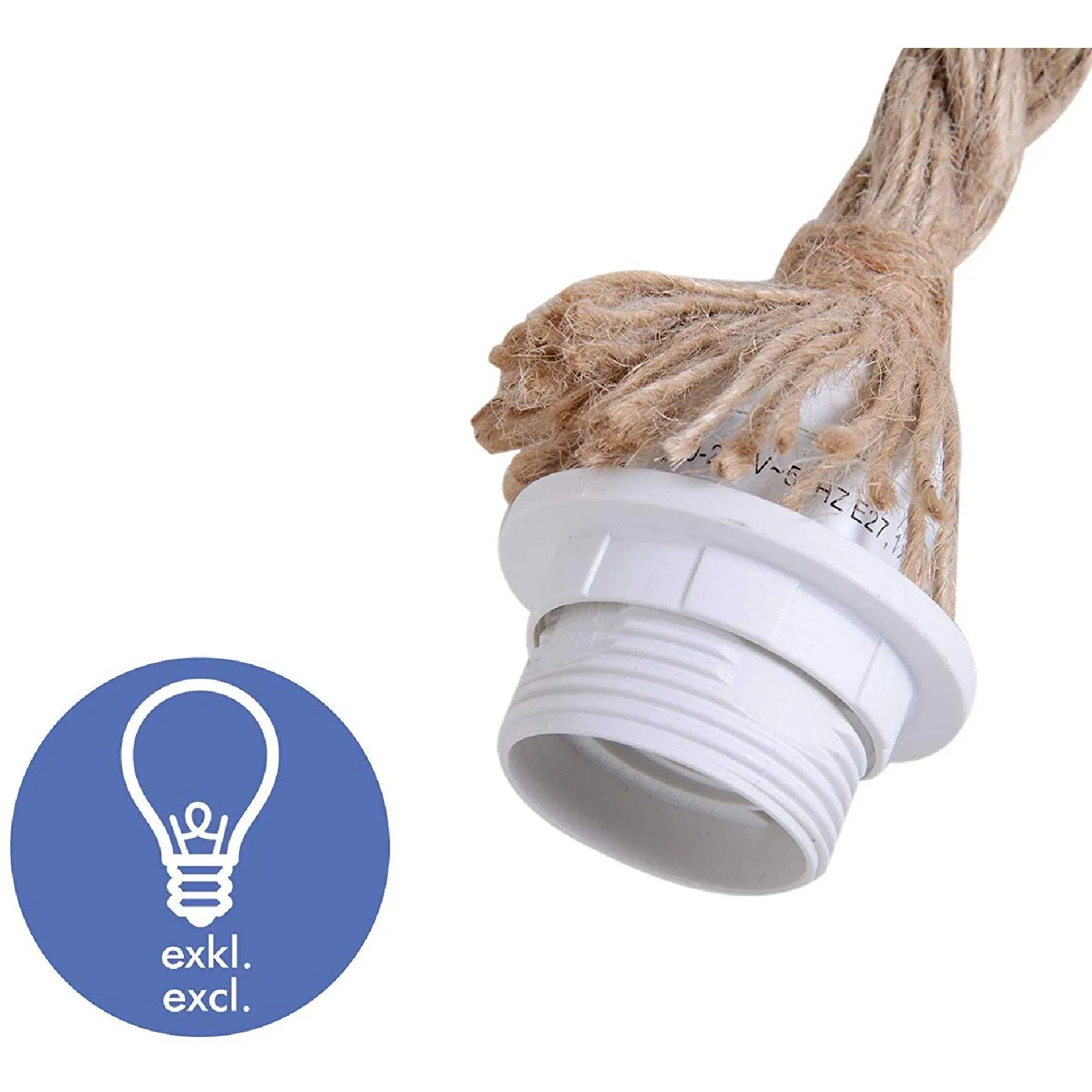 Hängeleuchte Deckenlampe Hanfseil Lampenschirm E27 40 W beige ?35 x 160 cm(ohne Birne) - 1