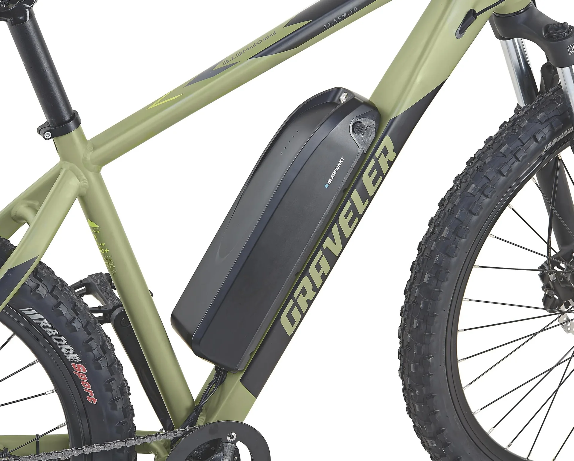 Unisex E-Bike MTB 27,5 Zoll, Rahmengröße 48 cm, 8-Gang Kettenschaltung, olivgrün matt, GRAVELER 22.ESM.20 - 1