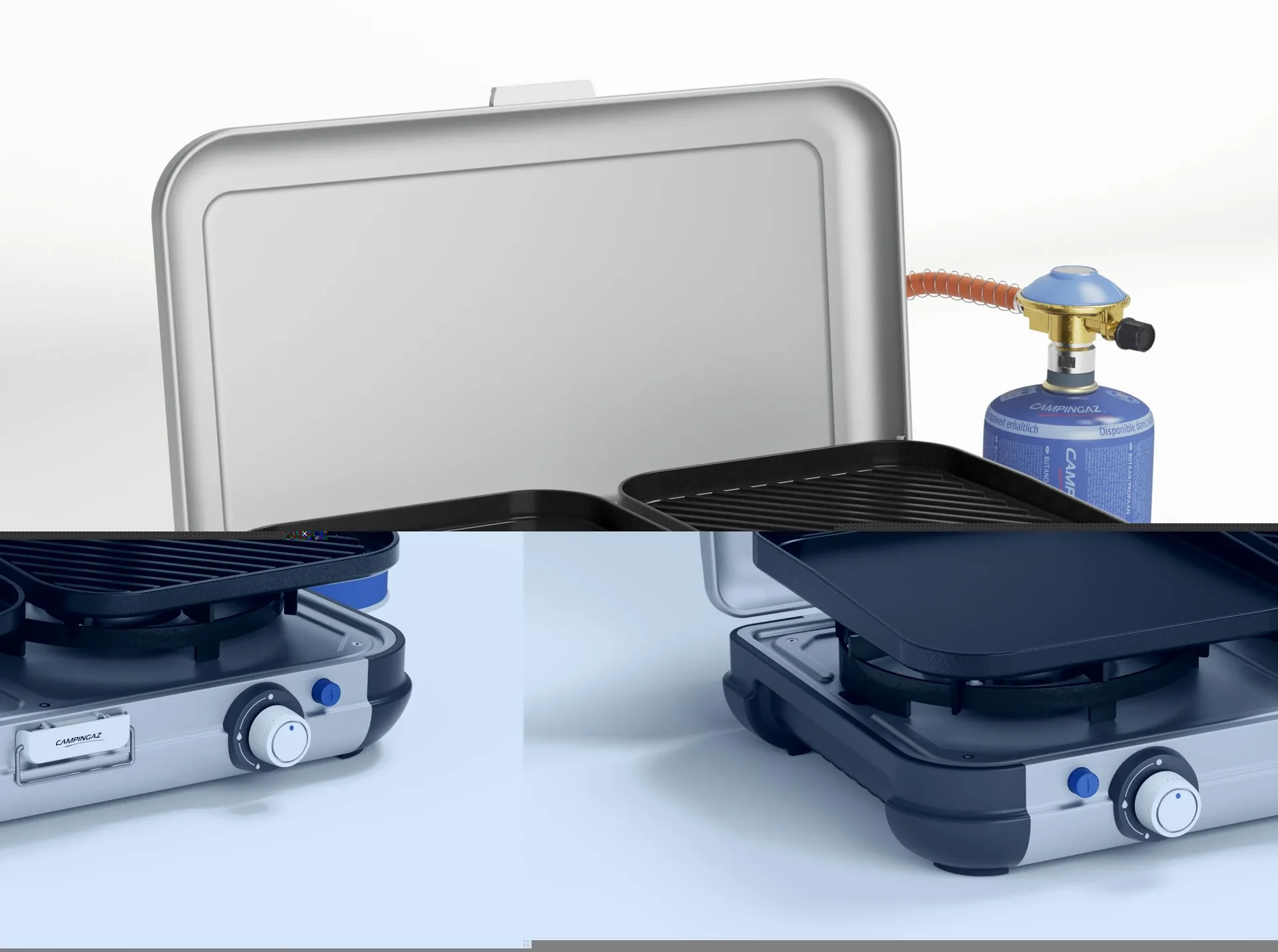 Camping Kitchen 2, Grill & Go CV, Kocher mit zwei Brennern, zwei extra Grillplatten - 1