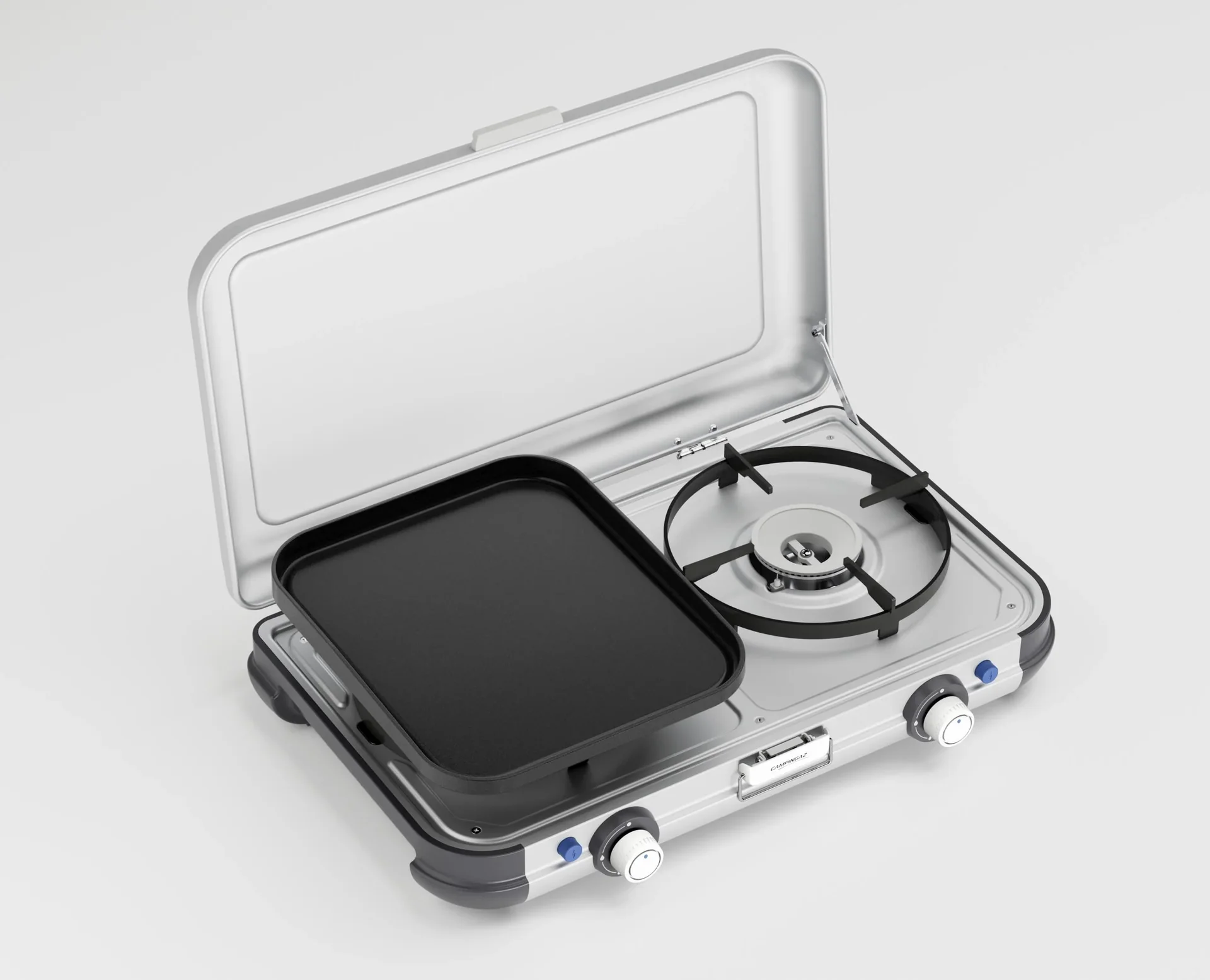 Camping Kitchen 2, Grill & Go CV, Kocher mit zwei Brennern, zwei extra Grillplatten - 4