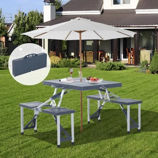 Campingtisch Alu Klappbar Schwarz 4 Personen - 0