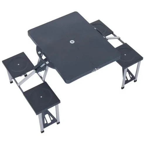 Campingtisch Alu Klappbar Schwarz 4 Personen - 1