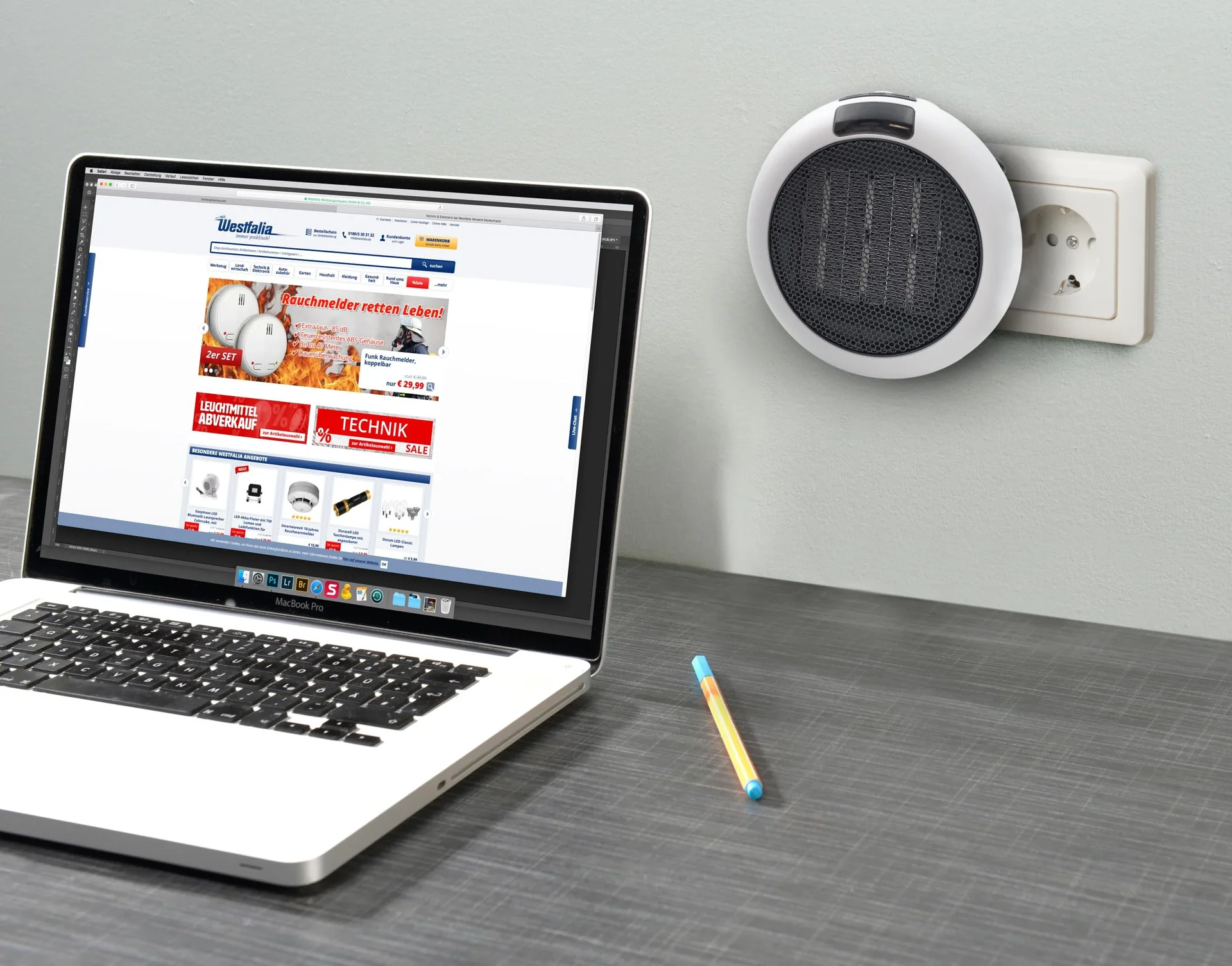 Steckdosenheizer mit Fernbedienung - 1