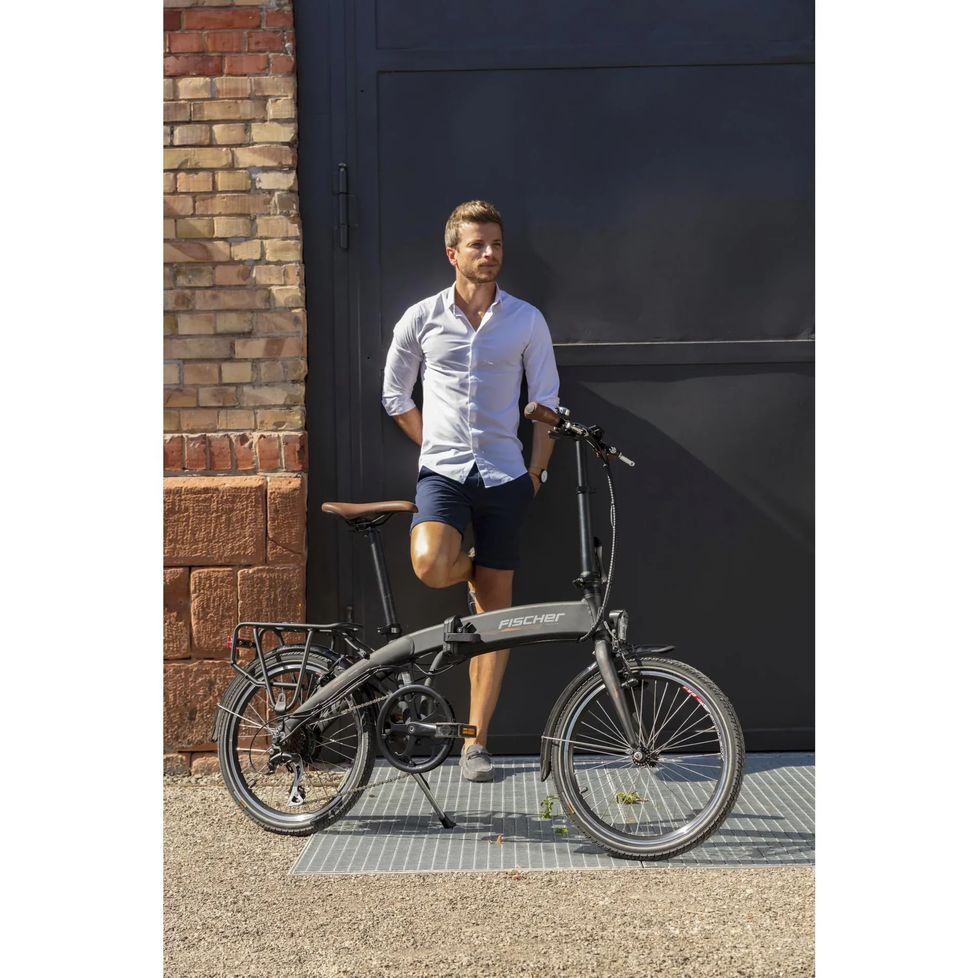 Unisex E-Bike Faltrad, 20 Zoll, Rahmengröße 30 cm, 7-Gang Kettenschaltung, schwarz matt, FR18 - 5