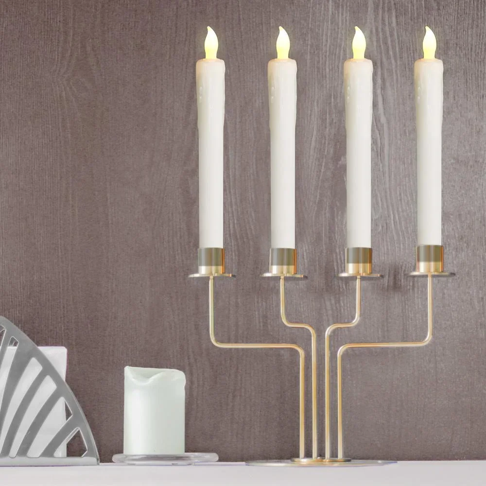 LED Stabkerze 4er Set Ø2,1cm inkl. Kerzenhalter - 3