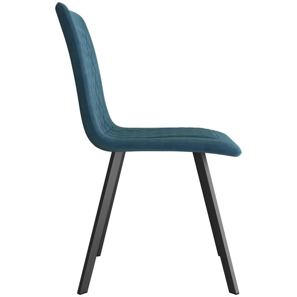 Esszimmerstühle 2 Stück blau Samt - 1