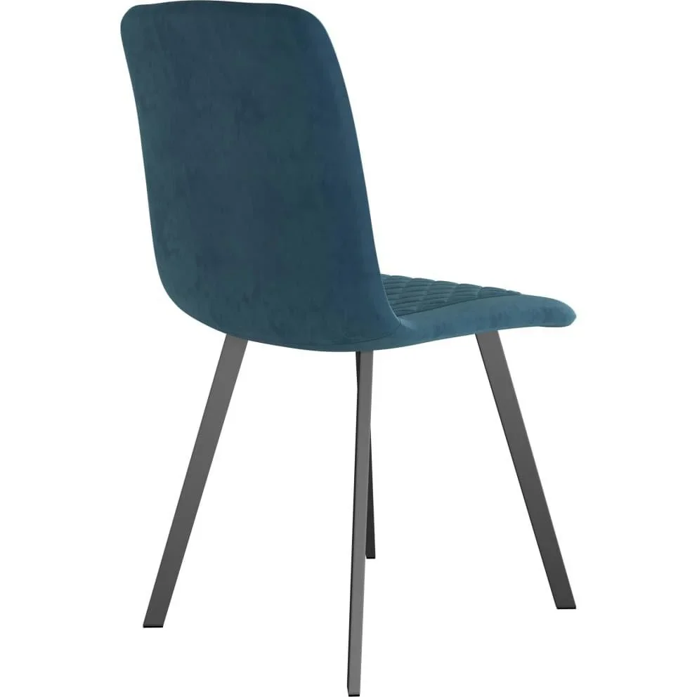 Esszimmerstühle 2 Stück blau Samt - 4