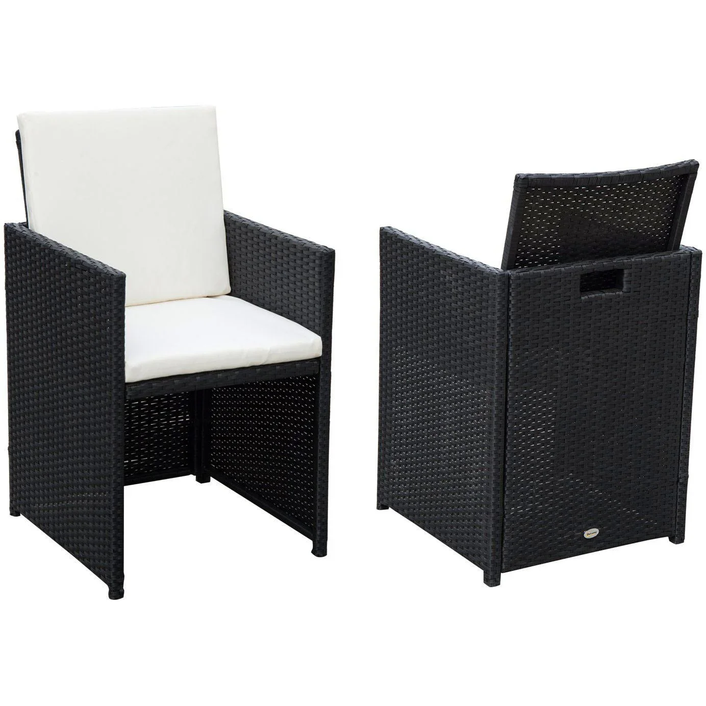 Polyrattan Sitzgruppe Gartenset 11 tlg, mit Kissen Schwarz - 1