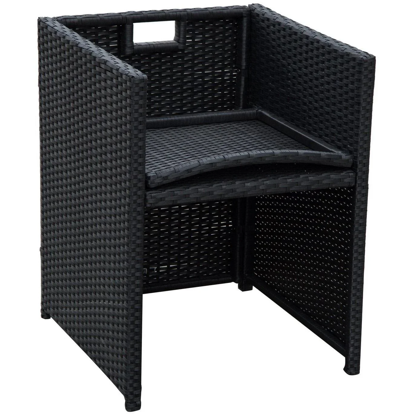 Polyrattan Sitzgruppe Gartenset 11 tlg, mit Kissen Schwarz - 4