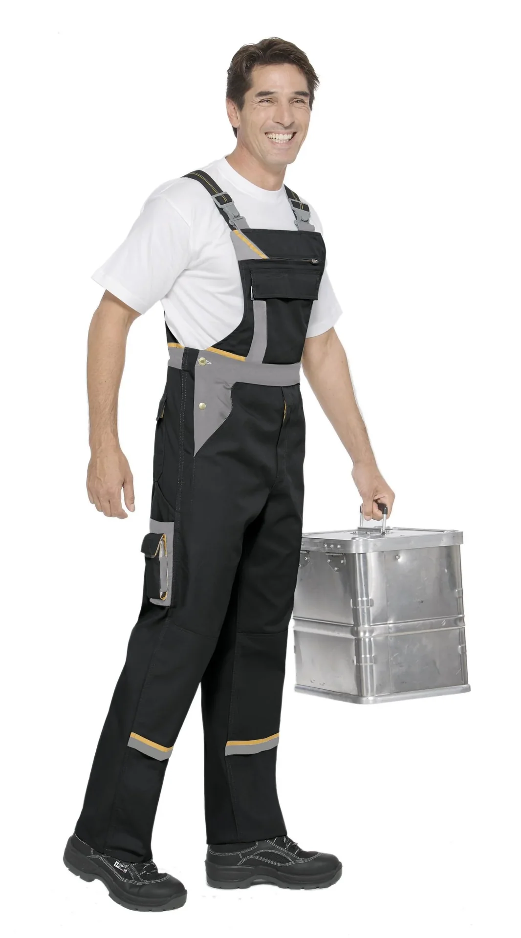 Arbeits Latzhose, Farbe schwarz/grau, Gr.56 - 1