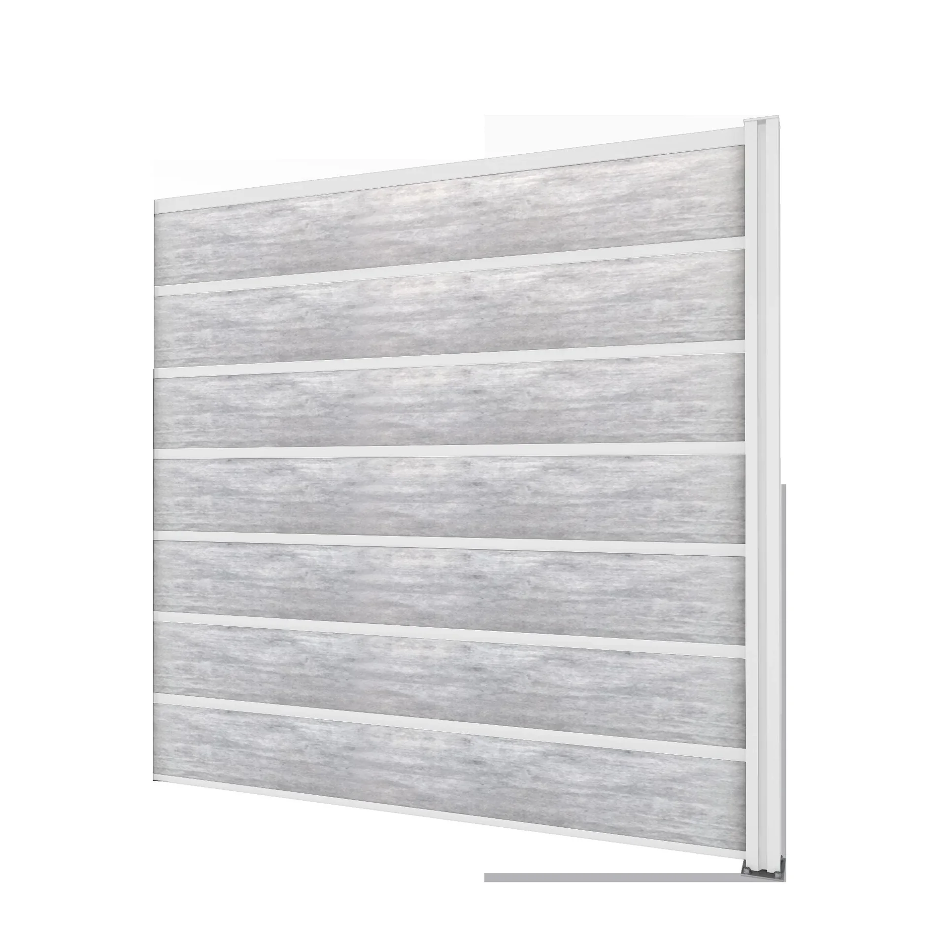 Sichtschutz Erweiterung, weiß, 1,94 x 1,86 m, Schichtstoffplatten Betonoptik - 0