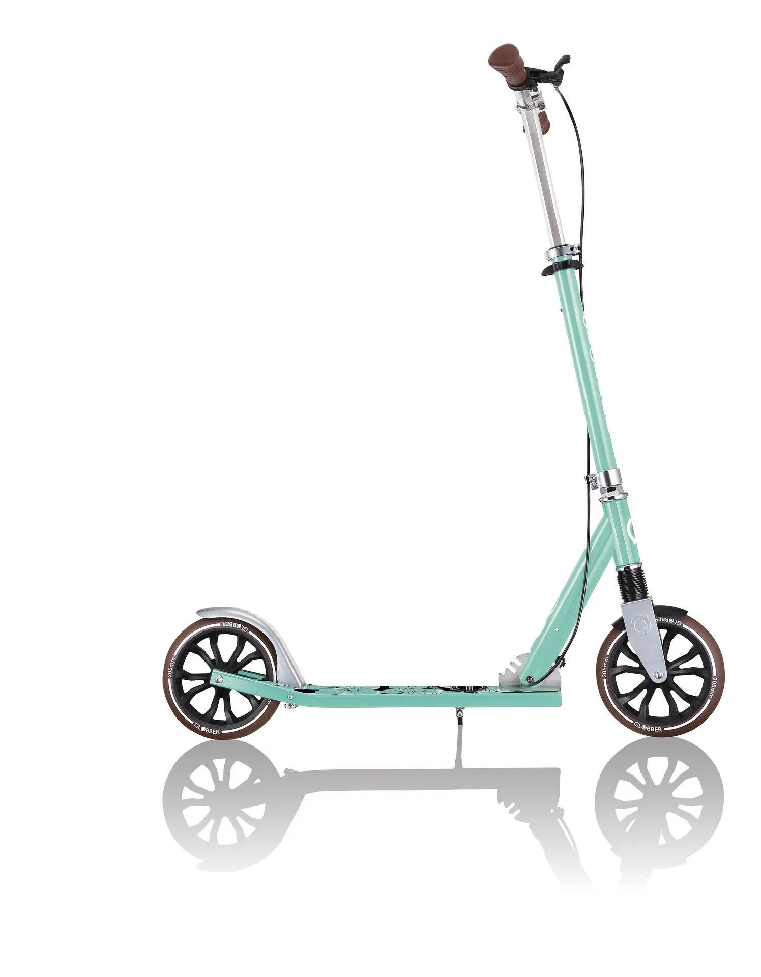 NL 205 Deluxe Tretroller, 205 mm, ABEC 7, Handbremse, höhenverstellbar, Frontfederung, Klappmechanismus, mint - 3