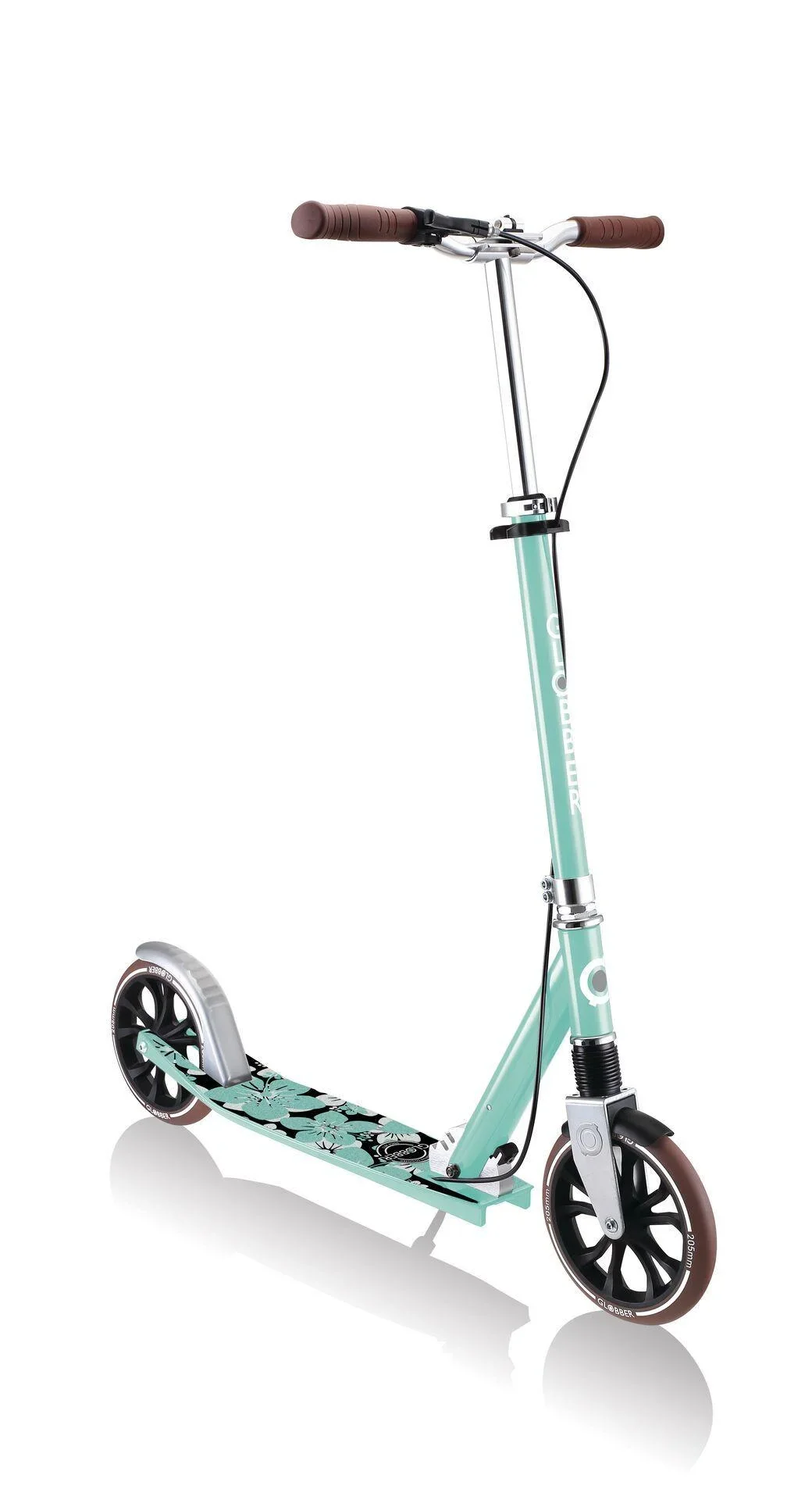 NL 205 Deluxe Tretroller, 205 mm, ABEC 7, Handbremse, höhenverstellbar, Frontfederung, Klappmechanismus, mint - 4