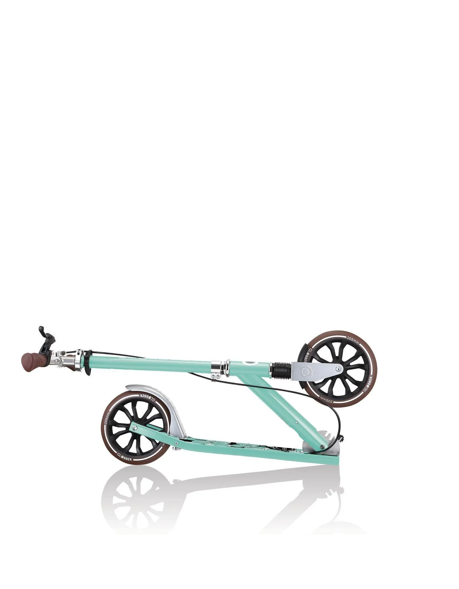 NL 205 Deluxe Tretroller, 205 mm, ABEC 7, Handbremse, höhenverstellbar, Frontfederung, Klappmechanismus, mint - 5