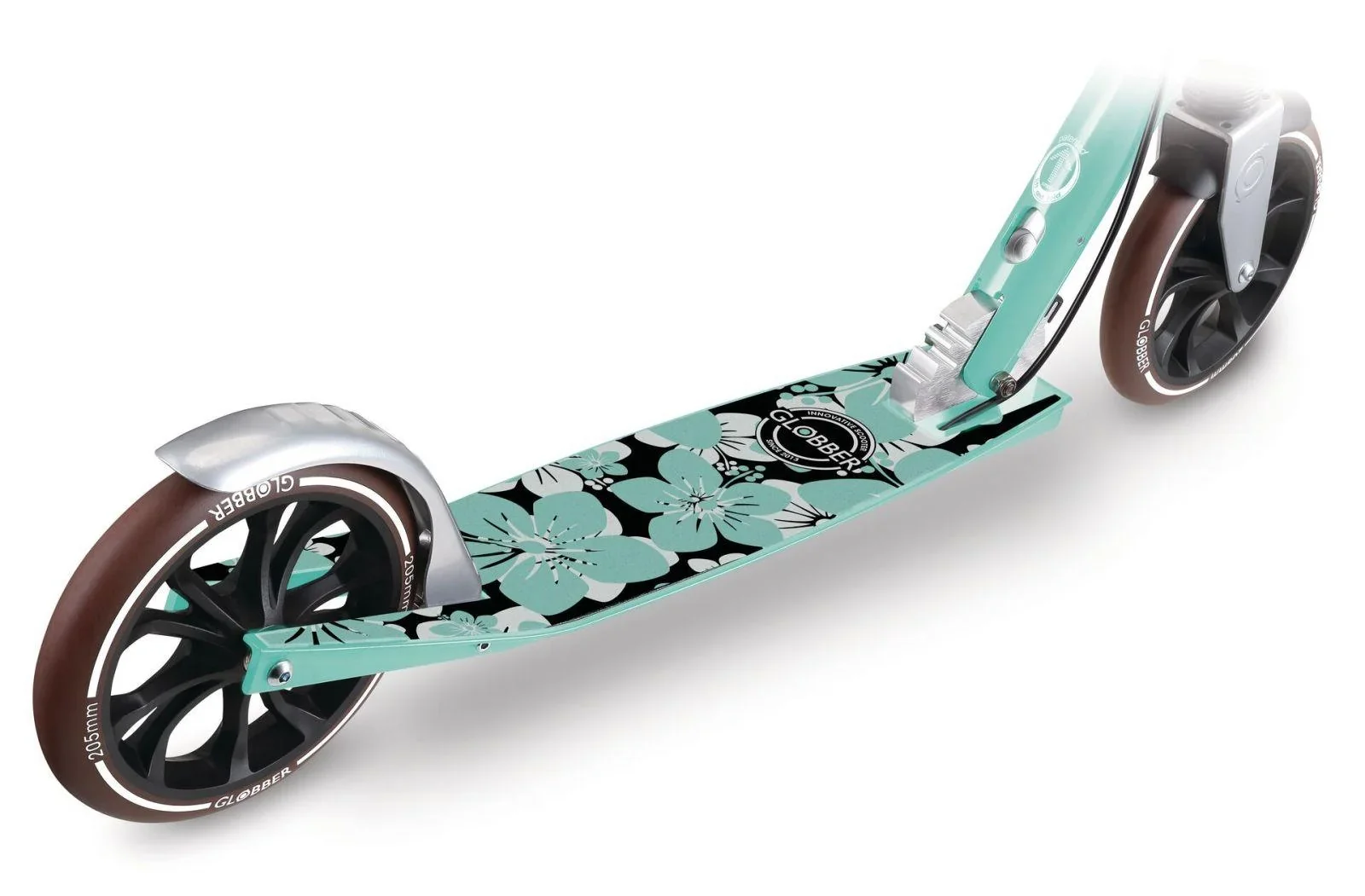 NL 205 Deluxe Tretroller, 205 mm, ABEC 7, Handbremse, höhenverstellbar, Frontfederung, Klappmechanismus, mint - 7