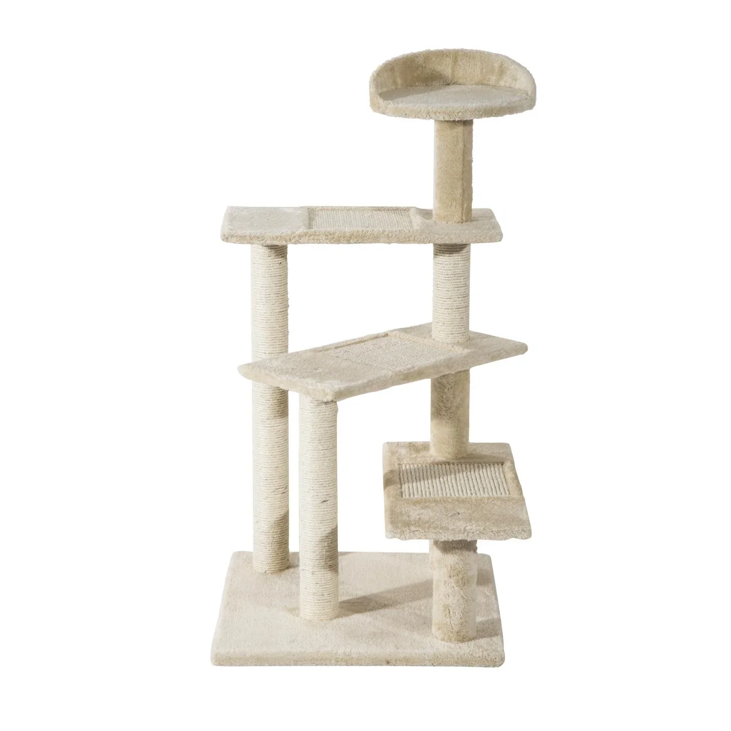 Katzen spielen Baum mit Säulen, beige - 0