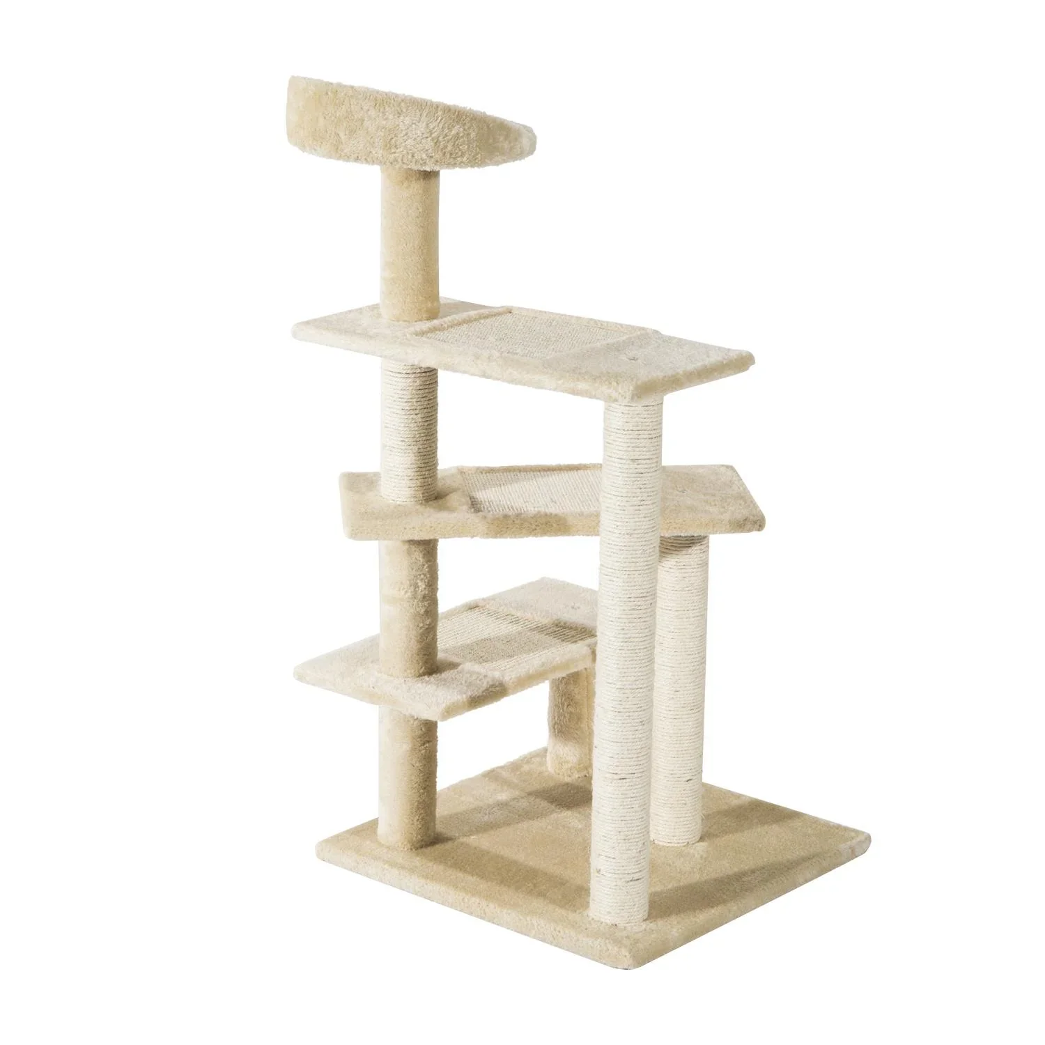 Katzen spielen Baum mit Säulen, beige - 2