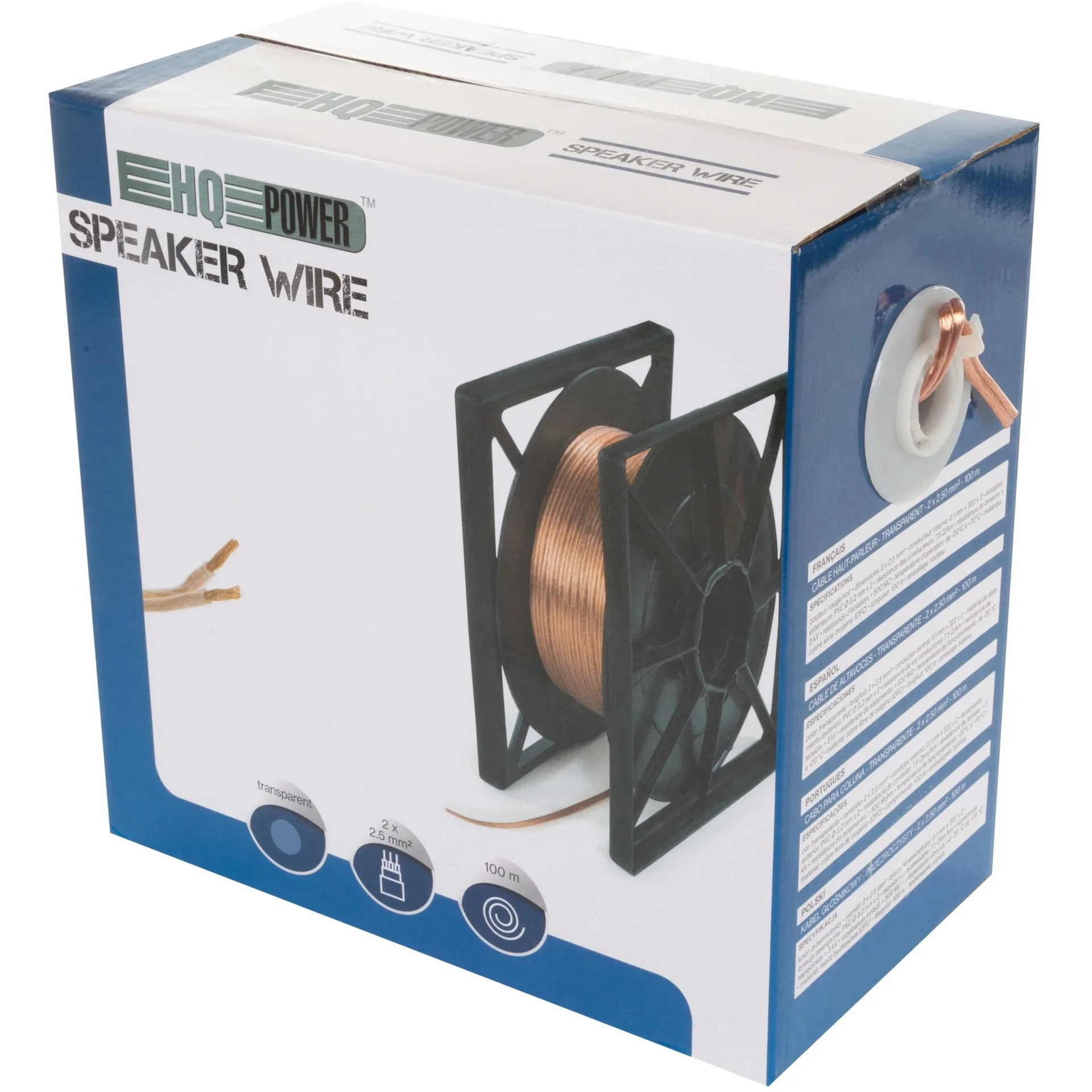 lautsprecherkabel - transparent - 2 x 2.50 mm² - 100 m - 0