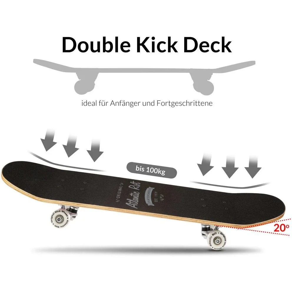 Skateboard - ABEC 9 Stock - PU-Stoßdämpfer + PU-Räder - Natur - 0