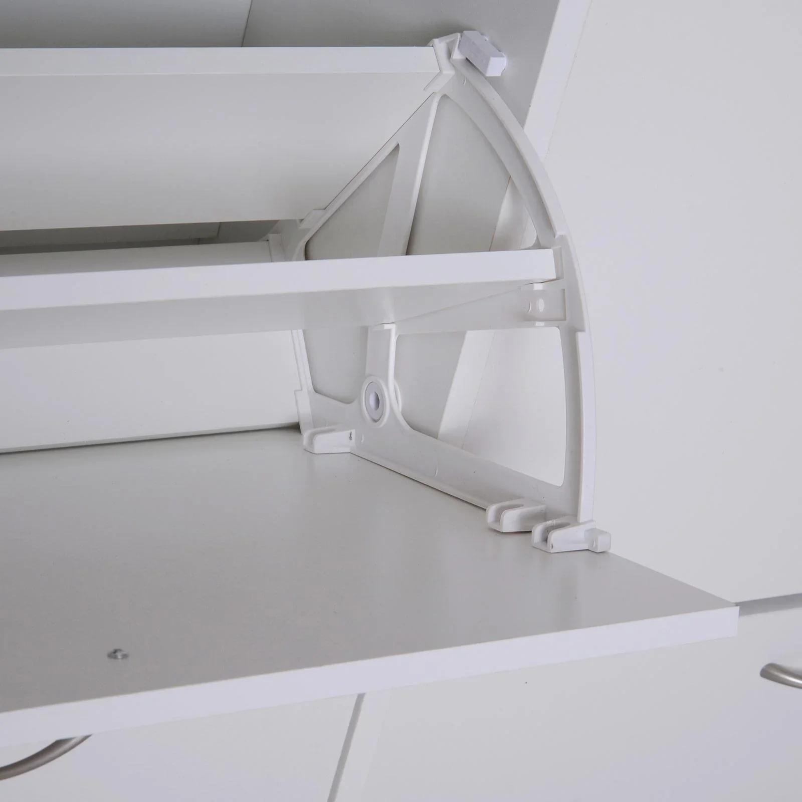 Schuhkipper Schuhschrank Schuhständer Schuhregal mit 4 Klappen 16 24 Paar Spannplatte Weiß 120 x 24 x 81 cm - 2