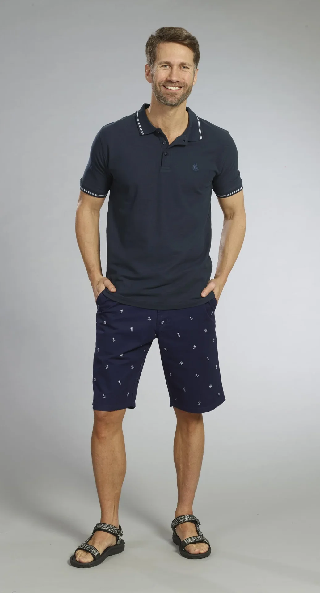 Bermudashhorts mit maritimen Druck, Farbe marine, Gr.M - 7