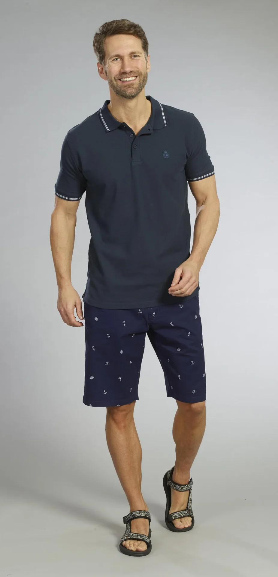 Bermudashhorts mit maritimen Druck, Farbe marine, Gr.M - 8