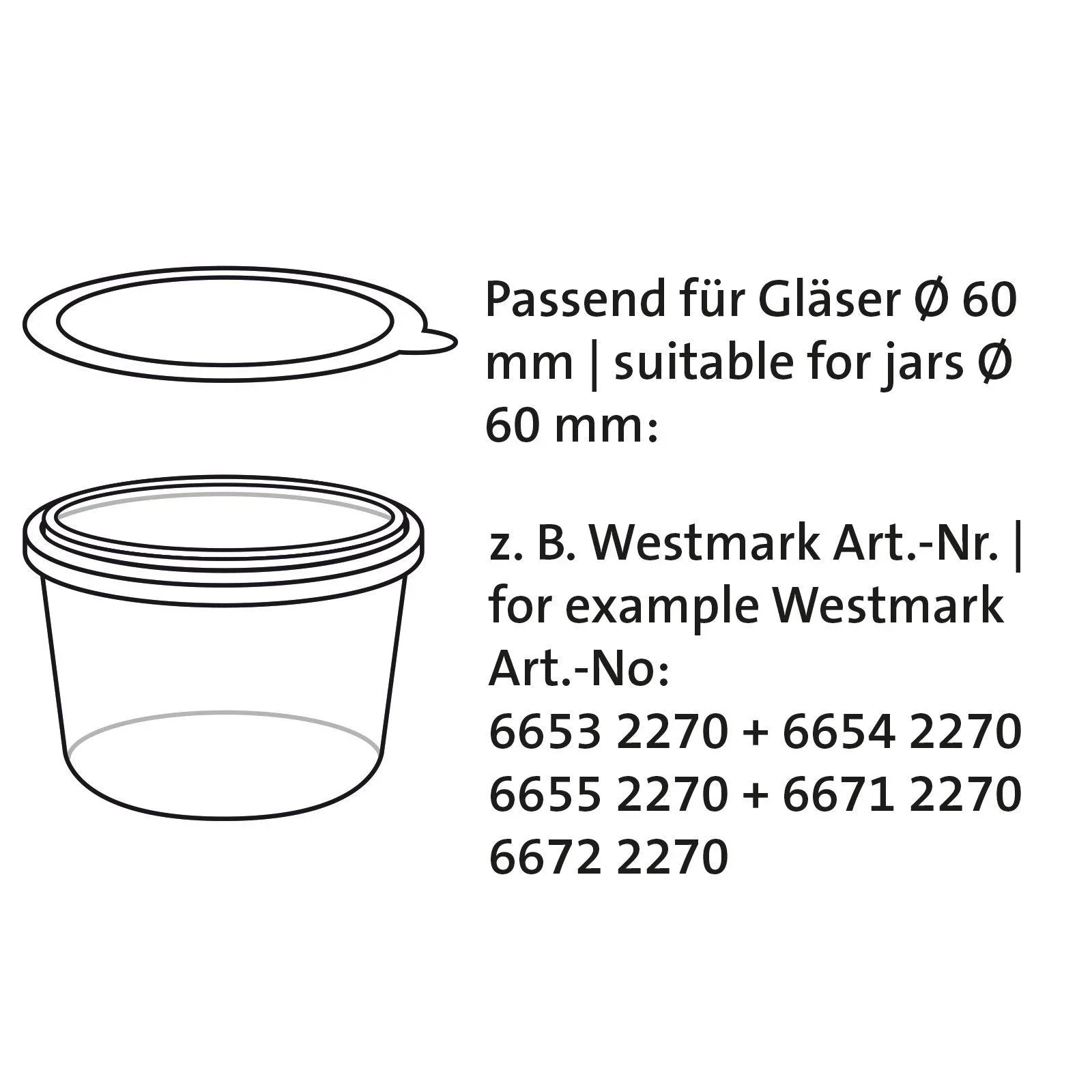 Einkoch-Gummiringe, 54 x 67 mm, Einfüllmündung 60 mm, 6 Stück - 6