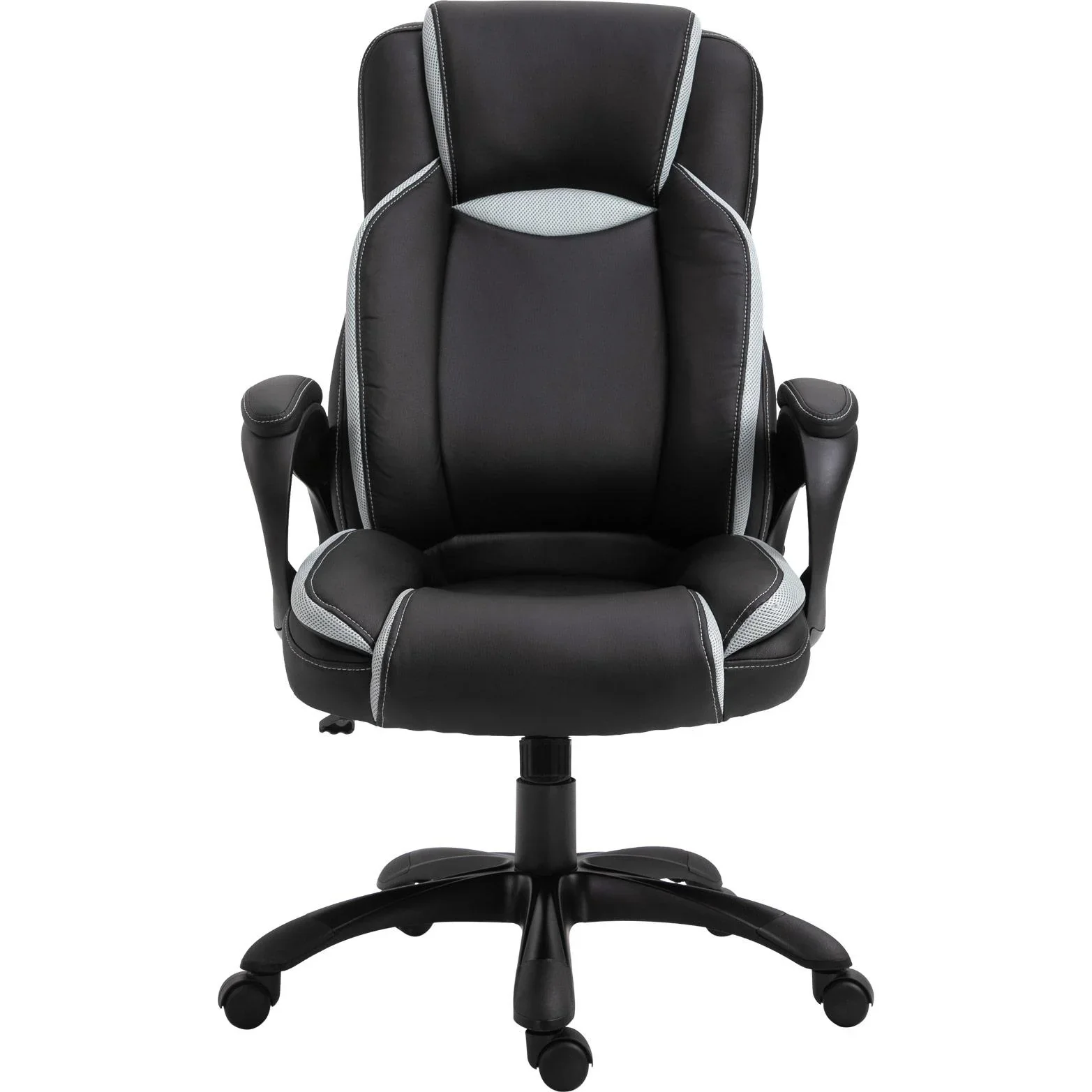 Drehstuhl, schwarz, weiß - 0