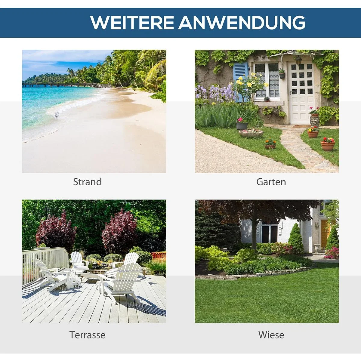 Strandmuschel für 2 Personen blau - 7