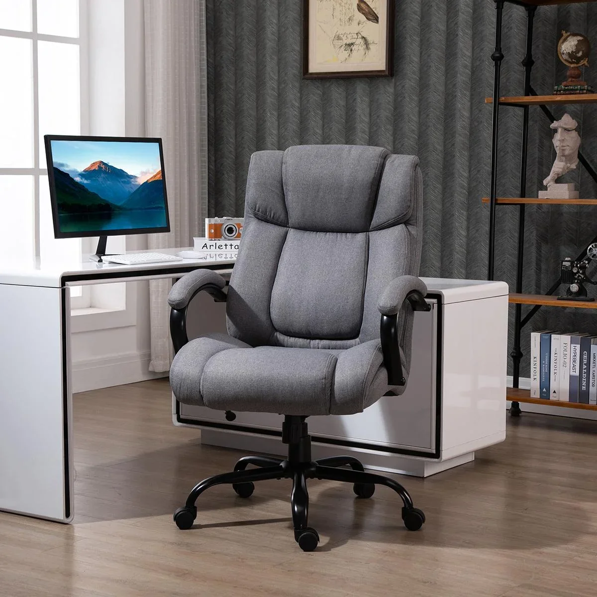 Bürostuhl Schreibtischstuhl Gaming Stuhl Drehstuhl Wippfunktion drehbar höhenverstellbar groß und hoch extrabreit ergono - 1