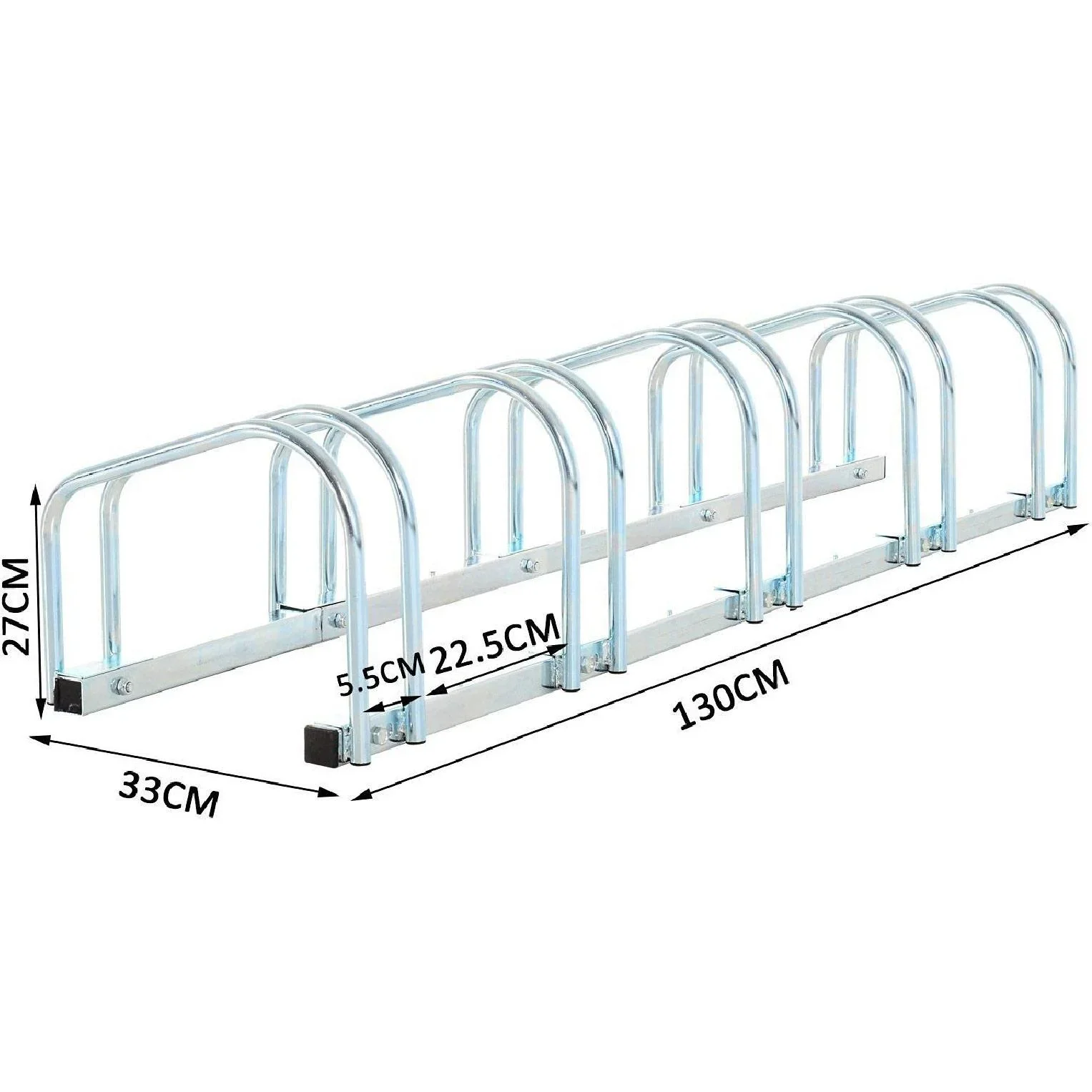 5er Fahrradständer Radständer Aufstellständer Stahl verzinkt 130 x 33 x 27cm - 1