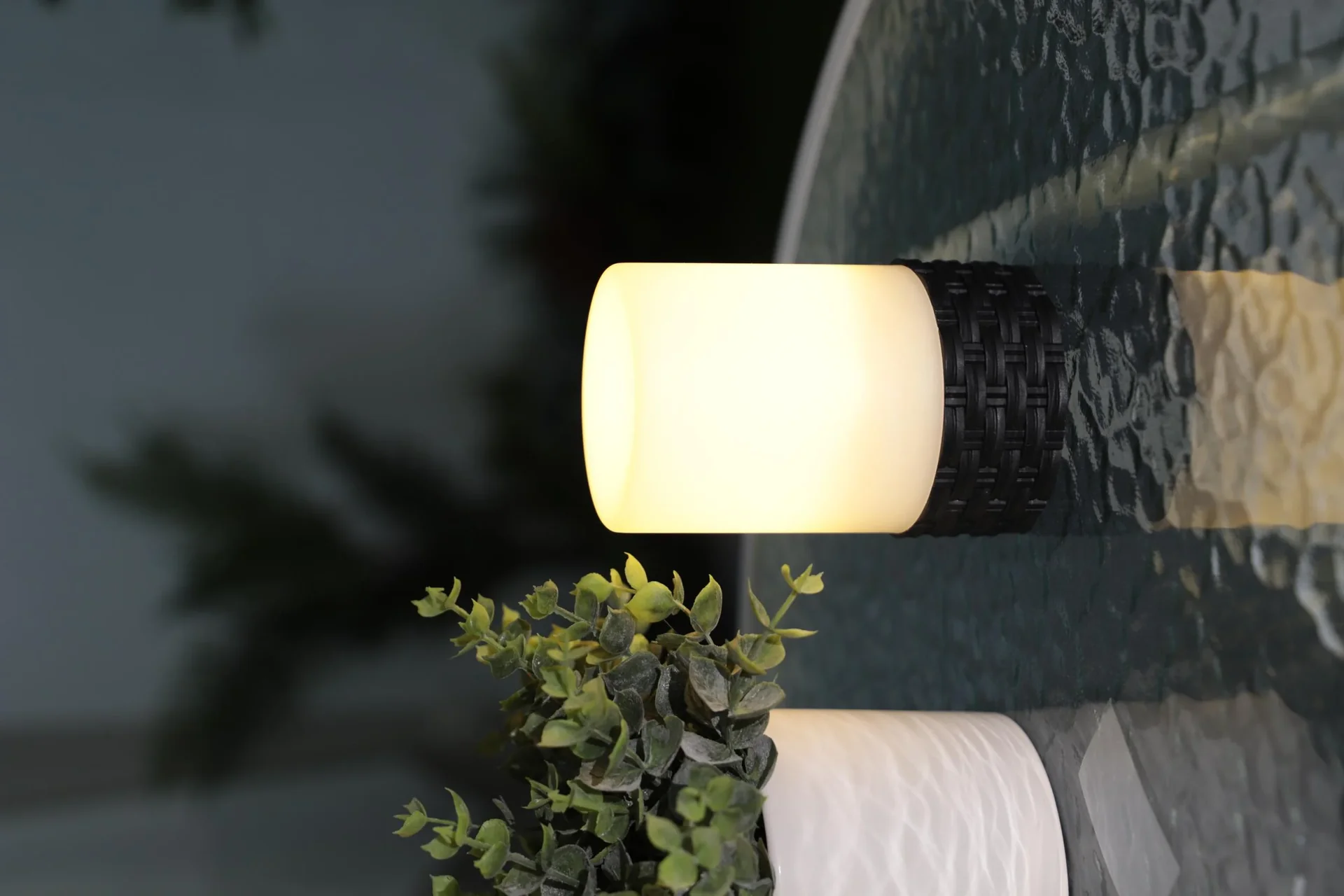 LED Solar Rattan Tisch Leuchte 2er Set - 0