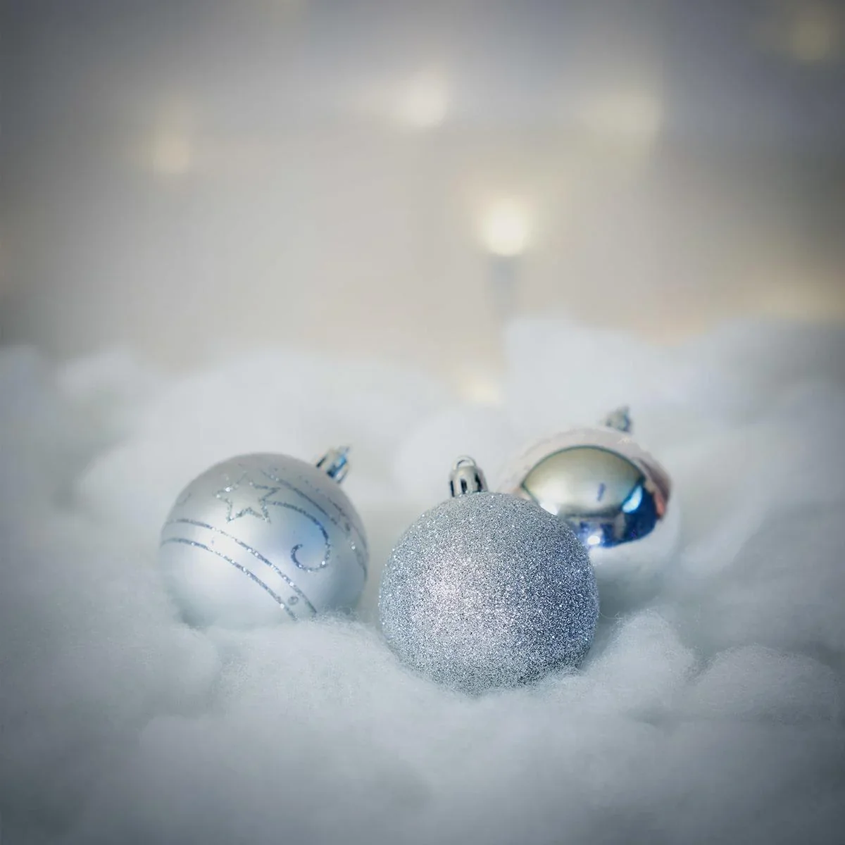 Weihnachtskugeln 24 Stück Silber - Durchmesser 6cm - 4