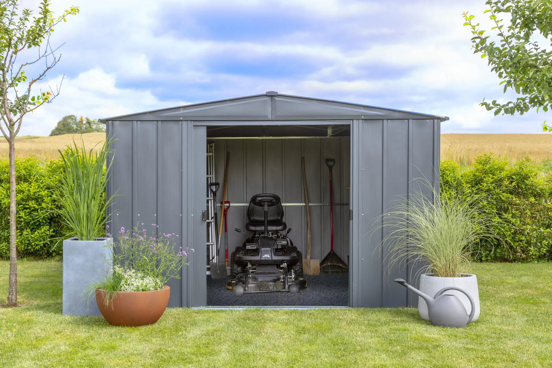 Metallgerätehaus, grau, 313x297x198 cm - 2