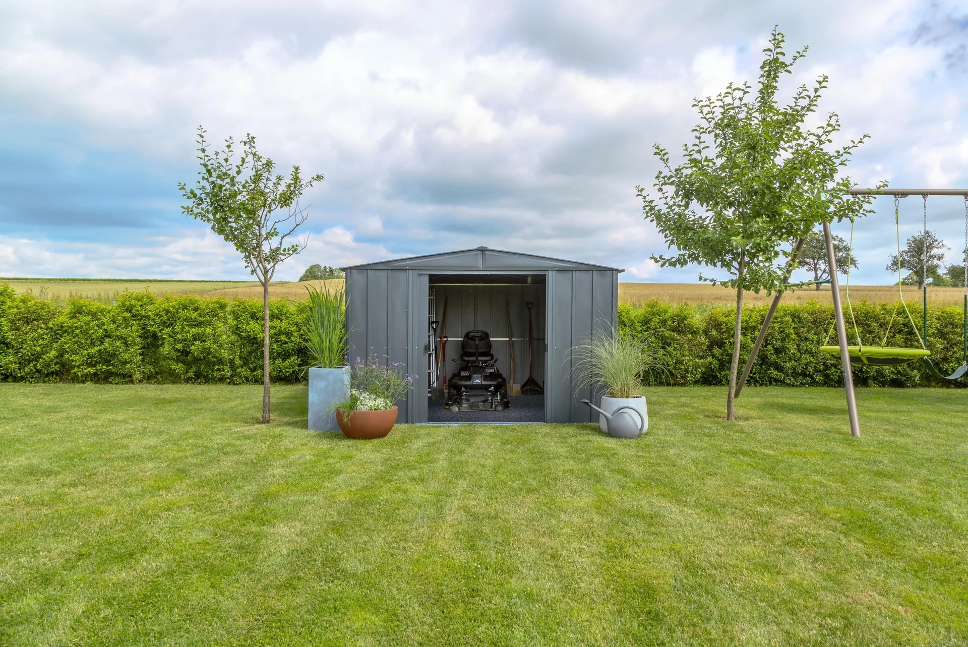 Metallgerätehaus, grau, 313x297x198 cm - 9