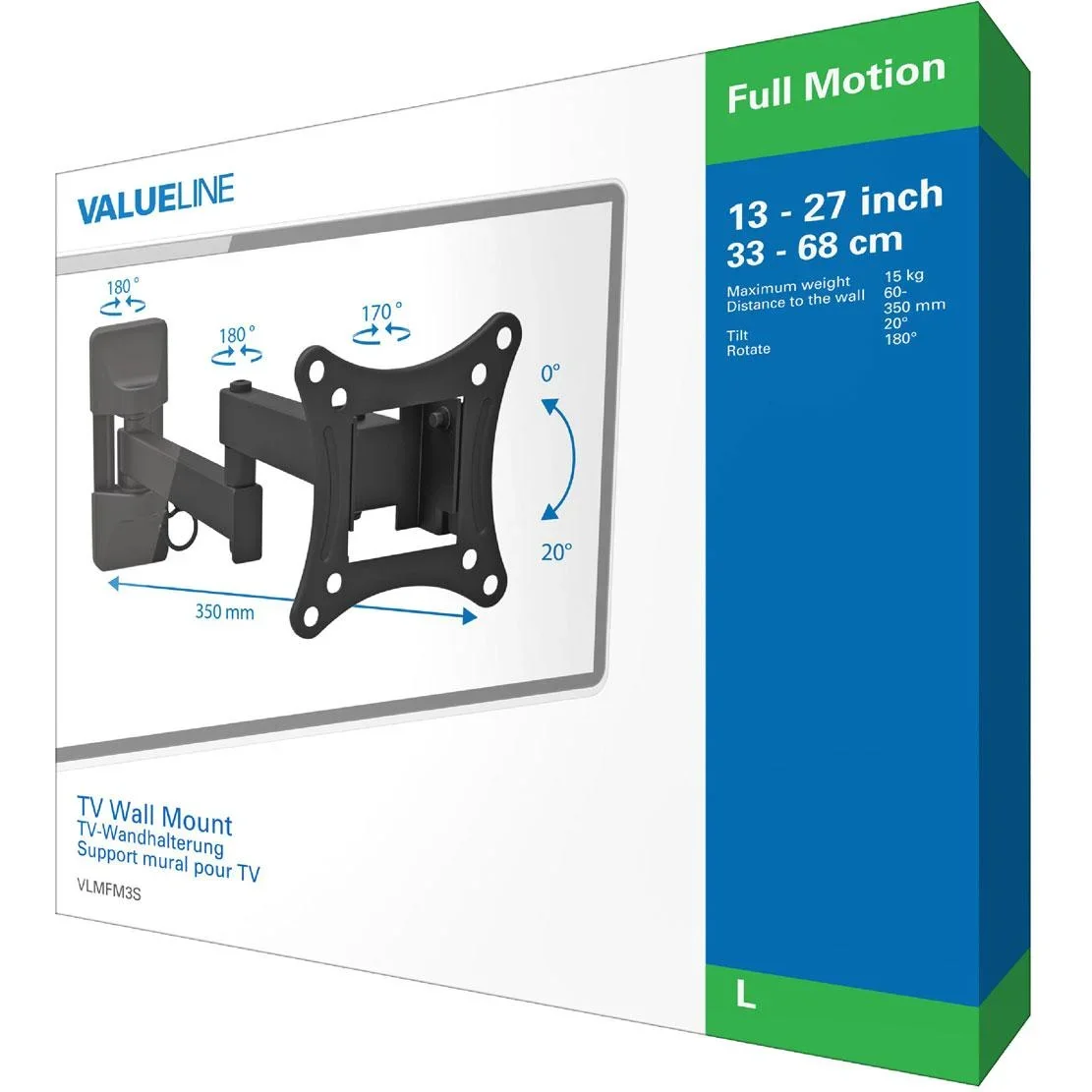 TV-Wandhalterung vollbeweglich 13 - 27 " 15 kg - 1