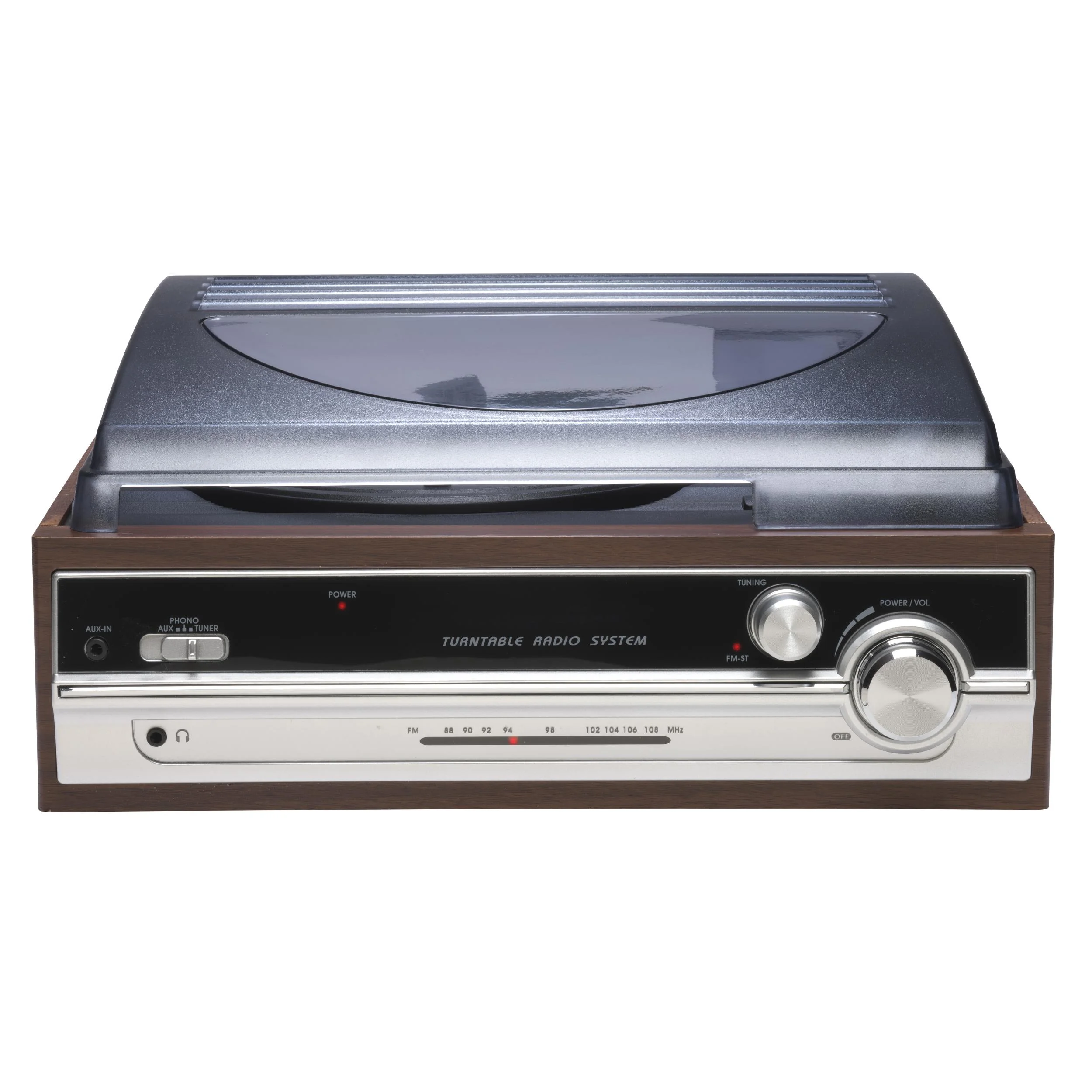 Retro Plattenspieler mit UKW Radio und eingebautem Lautsprechern - 4
