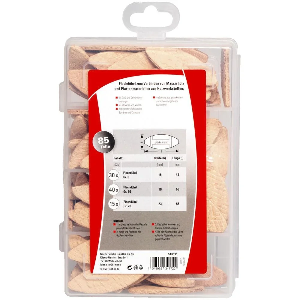 Flachdübel-Sortiment Praktische Helfer 85-teilig - 1