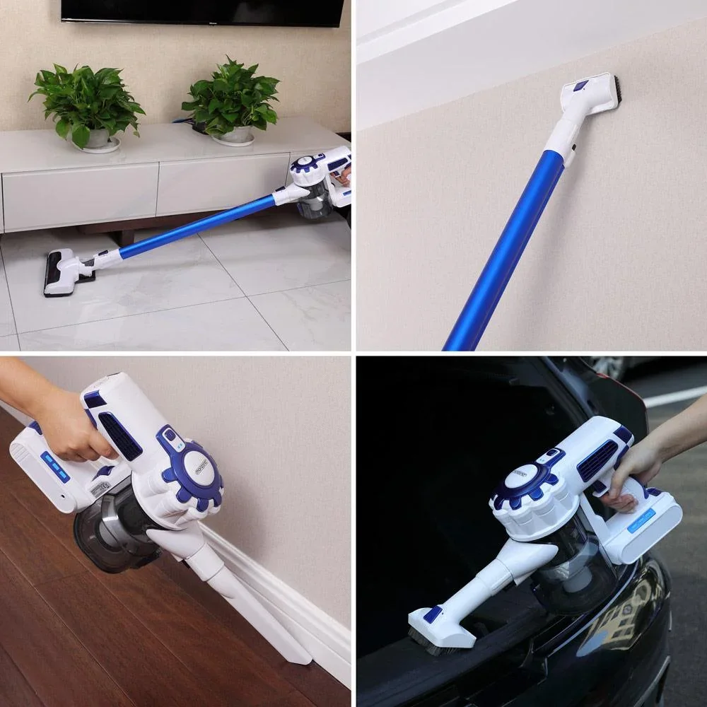 Kabelloser Staubsauger - All in 1 inklusive Ladestation etc. am Akku MZ5 Weiß/Blau - 2